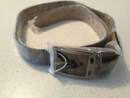 Стильный мужской кожаный ремень с Aliexpress в упаковке
