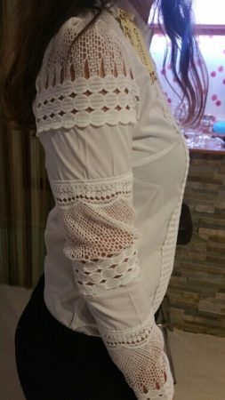 Женская блузка с длинным рукавом с AliExpress сбоку