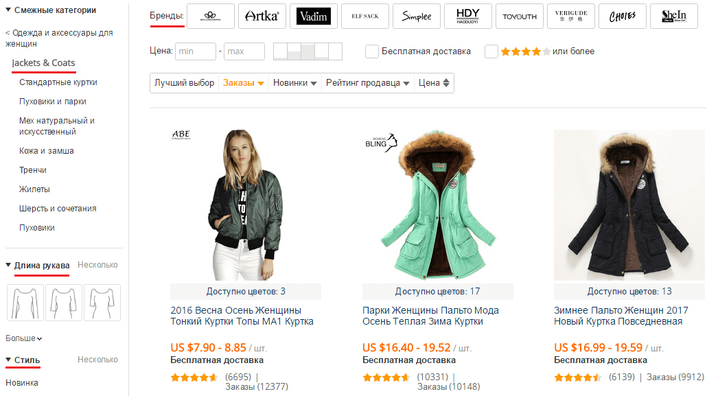 Купить женскую куртку на AliExpress
